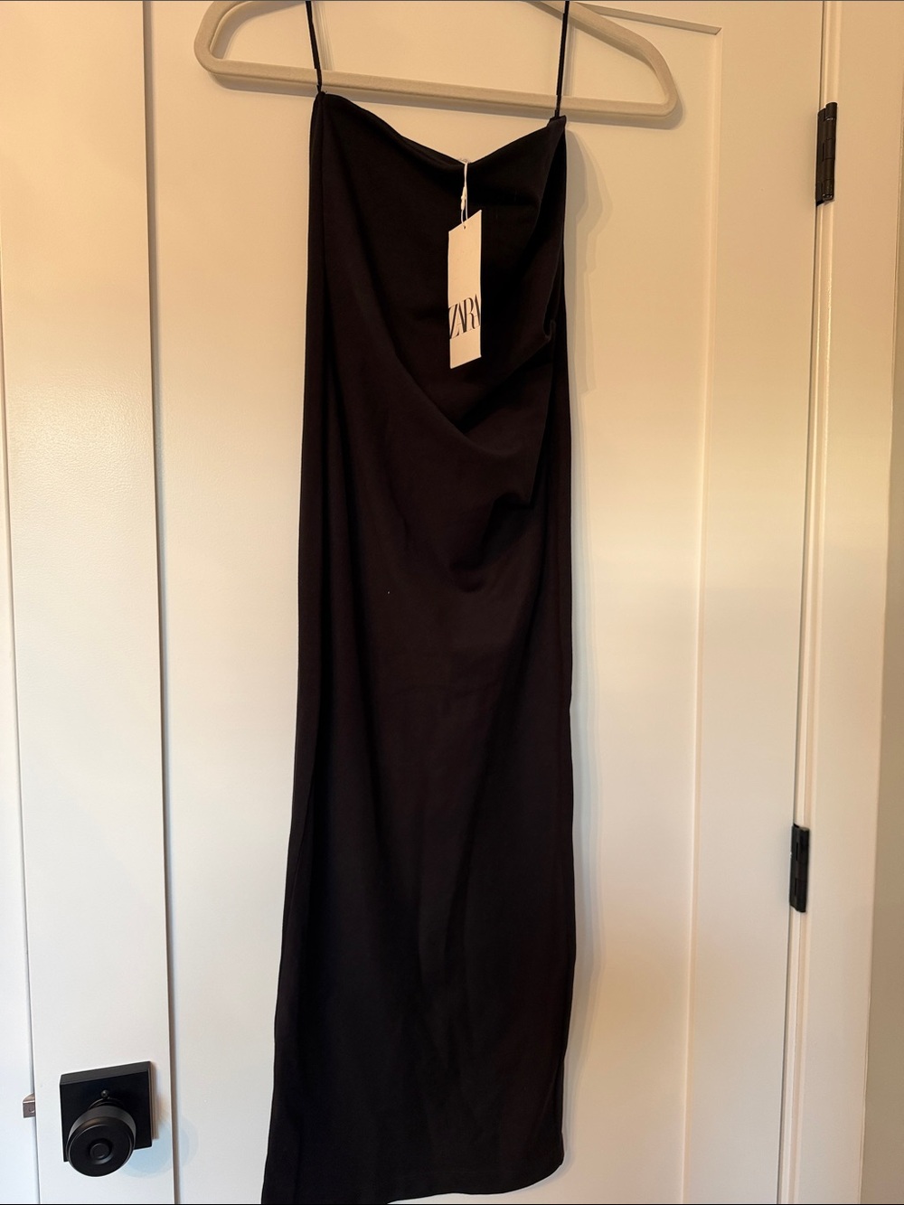 Zara Black Strapless Fitted Dress
